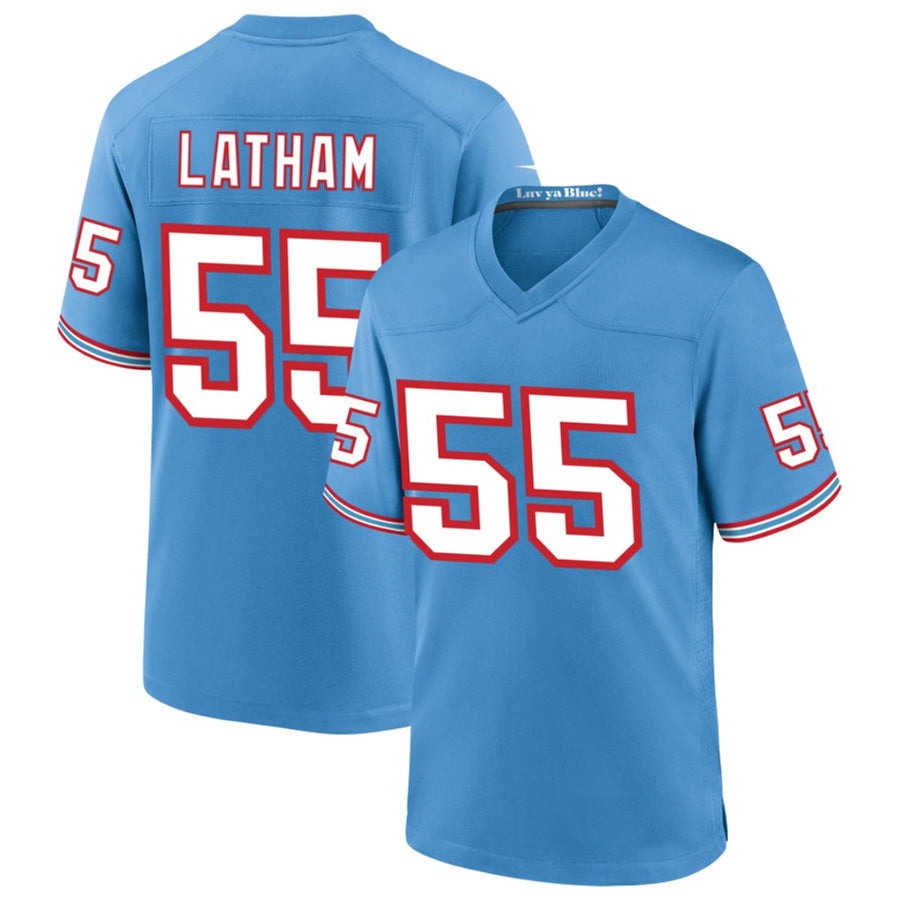 harde T.Titans #55 JC Latham Player Blue Throwback Alternate Game Stitched Jerseys