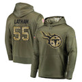 harde T.Titans #55 JC Latham Player Olive Salute to Service Pullover Hoodies Home Game Stitched Jerseys