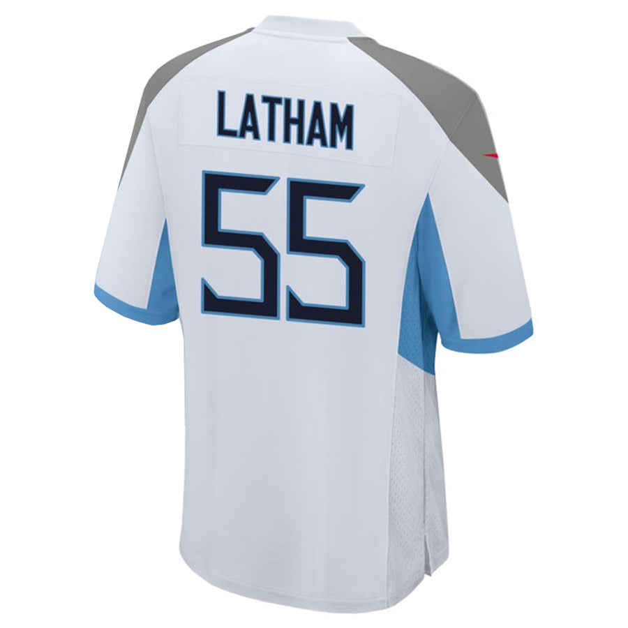 harde T.Titans #55 JC Latham Player White Home Game Stitched Jerseys