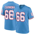 harde T.Titans #66 Fernando Carmona Jr. Player Light Blue Oilers Throwback Home Game Stitched Jerseys