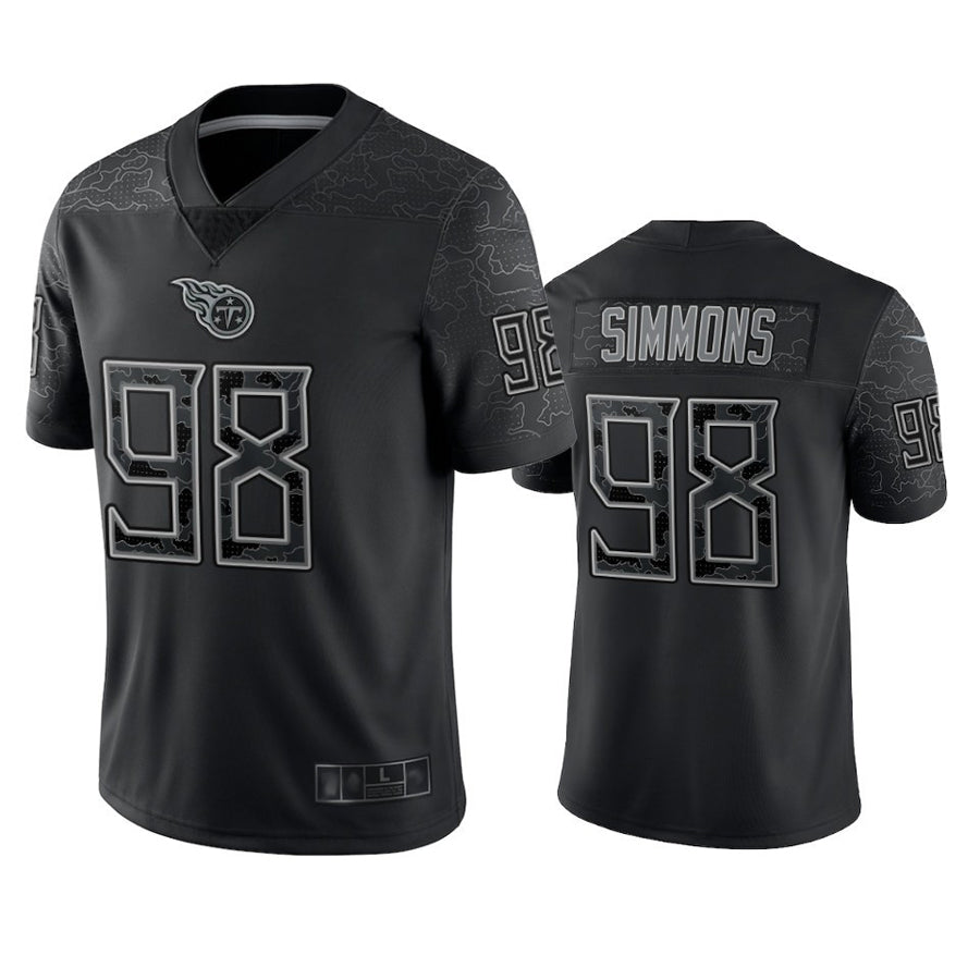 harde T.Titans #98 Jeffery Simmons Player Black RFLCTV Limited Stitched Jerseys