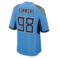 harde T.Titans #98 Jeffery Simmons Player Light Blue Home Game Stitched Jerseys