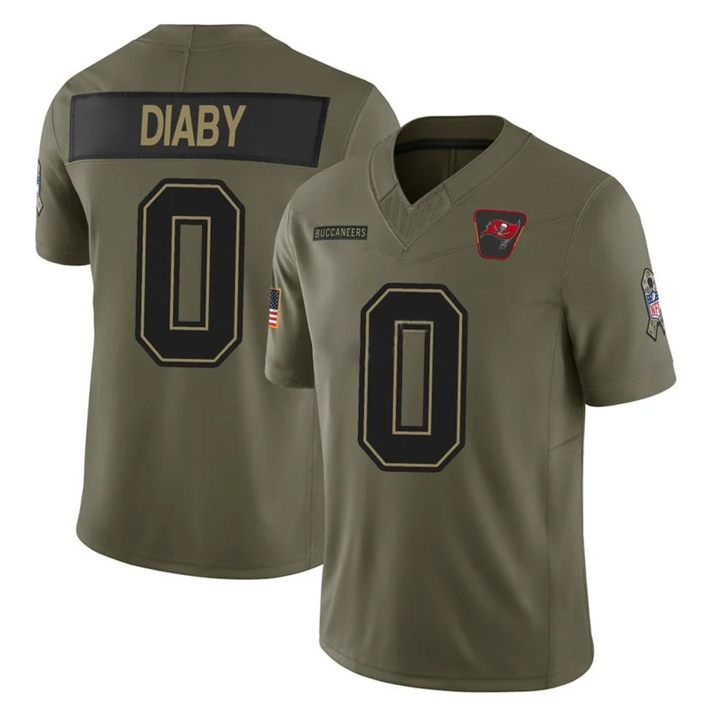 harde TB.Buccaneers #0 Yaya Diaby Player Olive 2025 Salute To Service Limited Home Game Stitched Jerseys