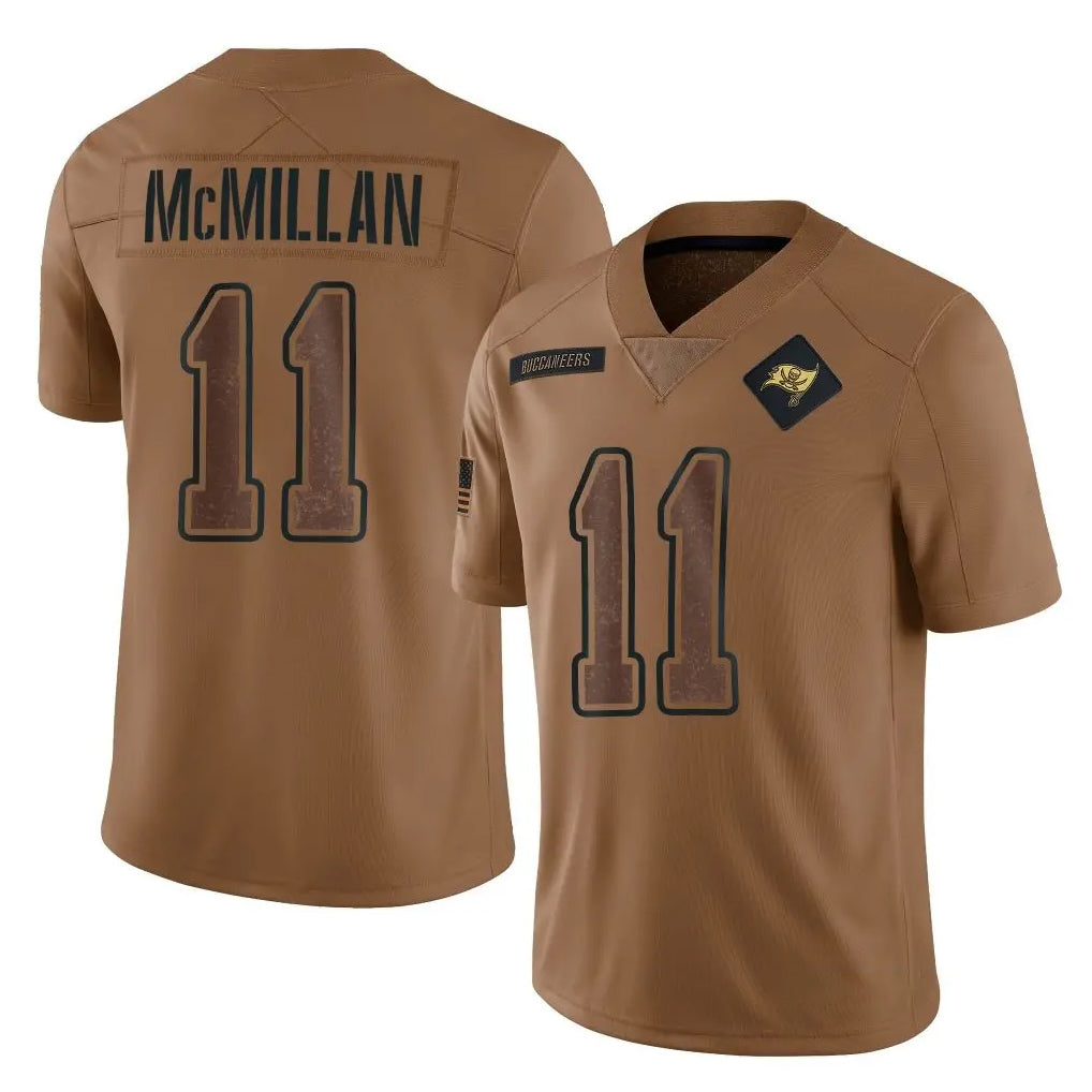 harde TB.Buccaneers #11 Jalen McMillan Player Brown Limited Salute To Service Home Game Stitched Jerseys