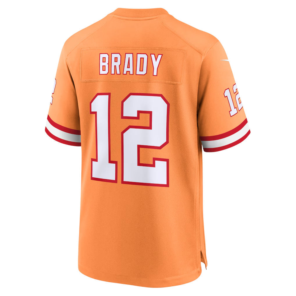 harde TB.Buccaneers #12 Tom Brady Player Orange Home Game Stitched Jerseys