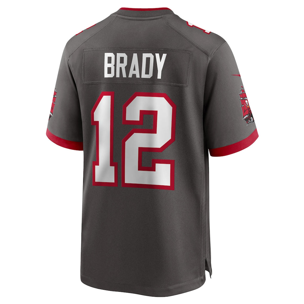 harde TB.Buccaneers #12 Tom Brady Player Pewter Home Game Stitched Jerseys