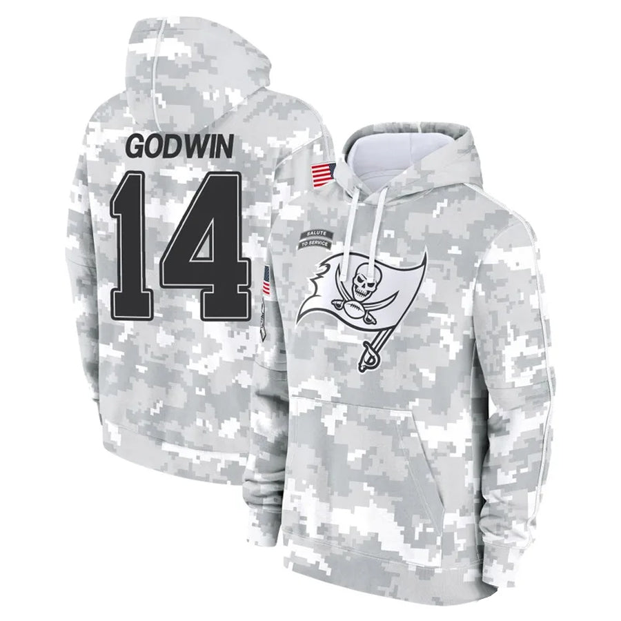 harde TB.Buccaneers #14 Chris Godwin Jr. Player Salute to Service Hoodies Stitched Jerseys