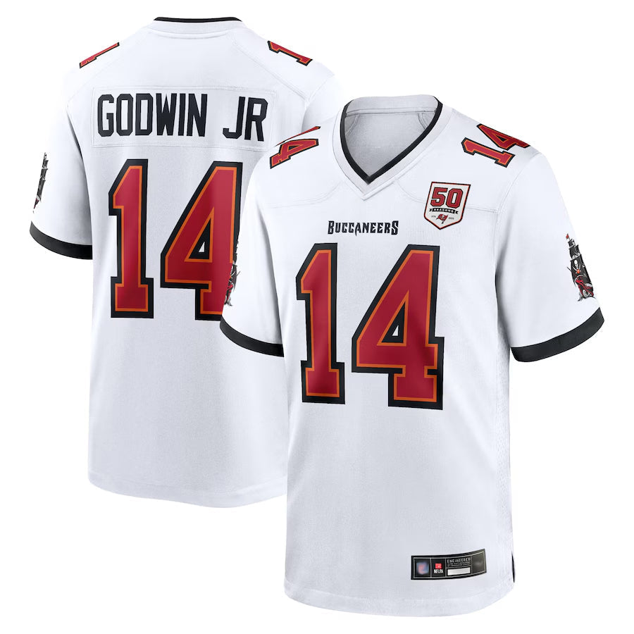 harde TB.Buccaneers #14 Chris Godwin Jr. Player White 50th Anniversary Game Stitched Jerseys