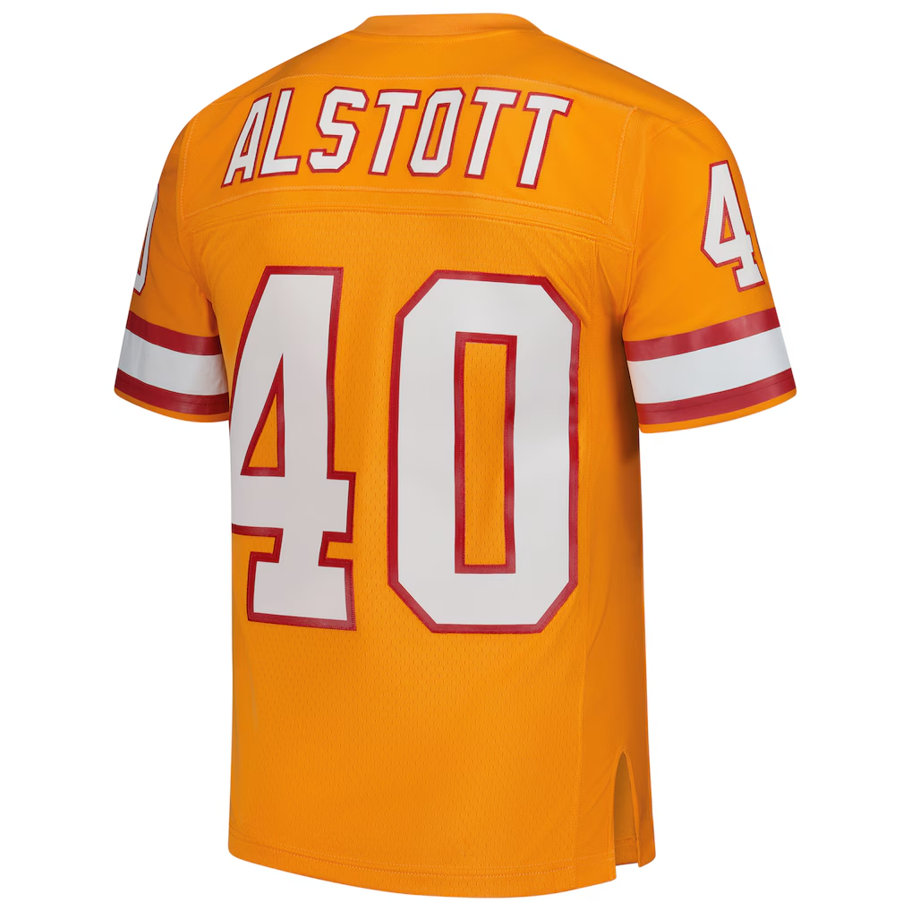 harde TB.Buccaneers #40 Mike Alstott Mitchell & Ness Orange Legacy Replica Stitched Puhic Jersey