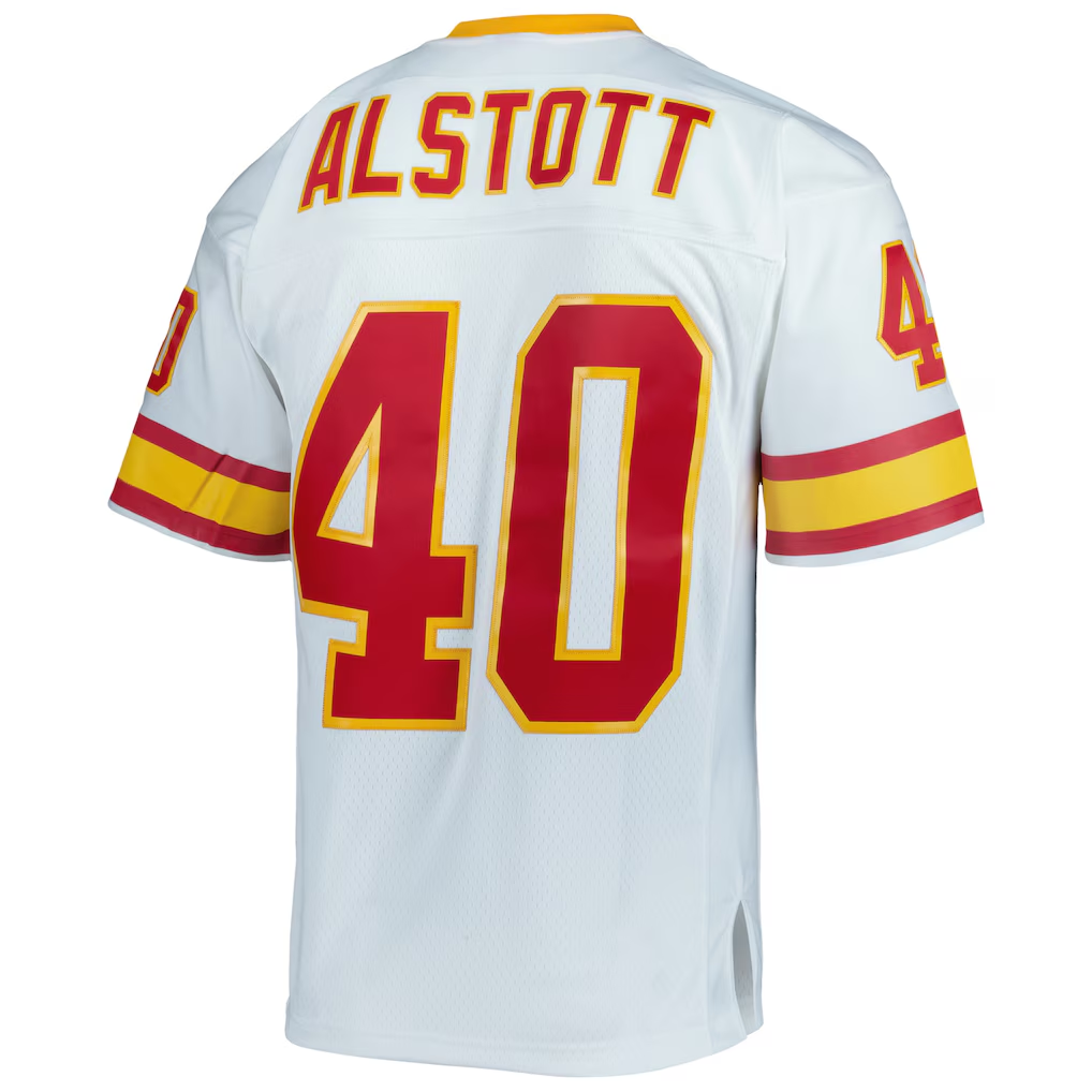 harde TB.Buccaneers #40 Mike Alstott Mitchell & Ness White Legacy Replica Stitched Puhic Jersey