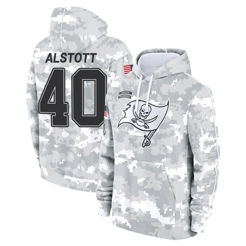 harde TB.Buccaneers #40 Mike Alstott Player Arctic Camo Salute to Service Hoodies Stitched Jerseys