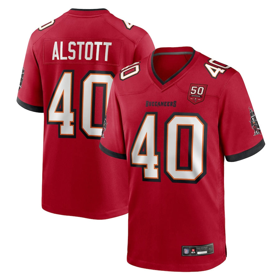 harde TB.Buccaneers #40 Mike Alstott Player Red 50th Anniversary GameStitched Jerseys