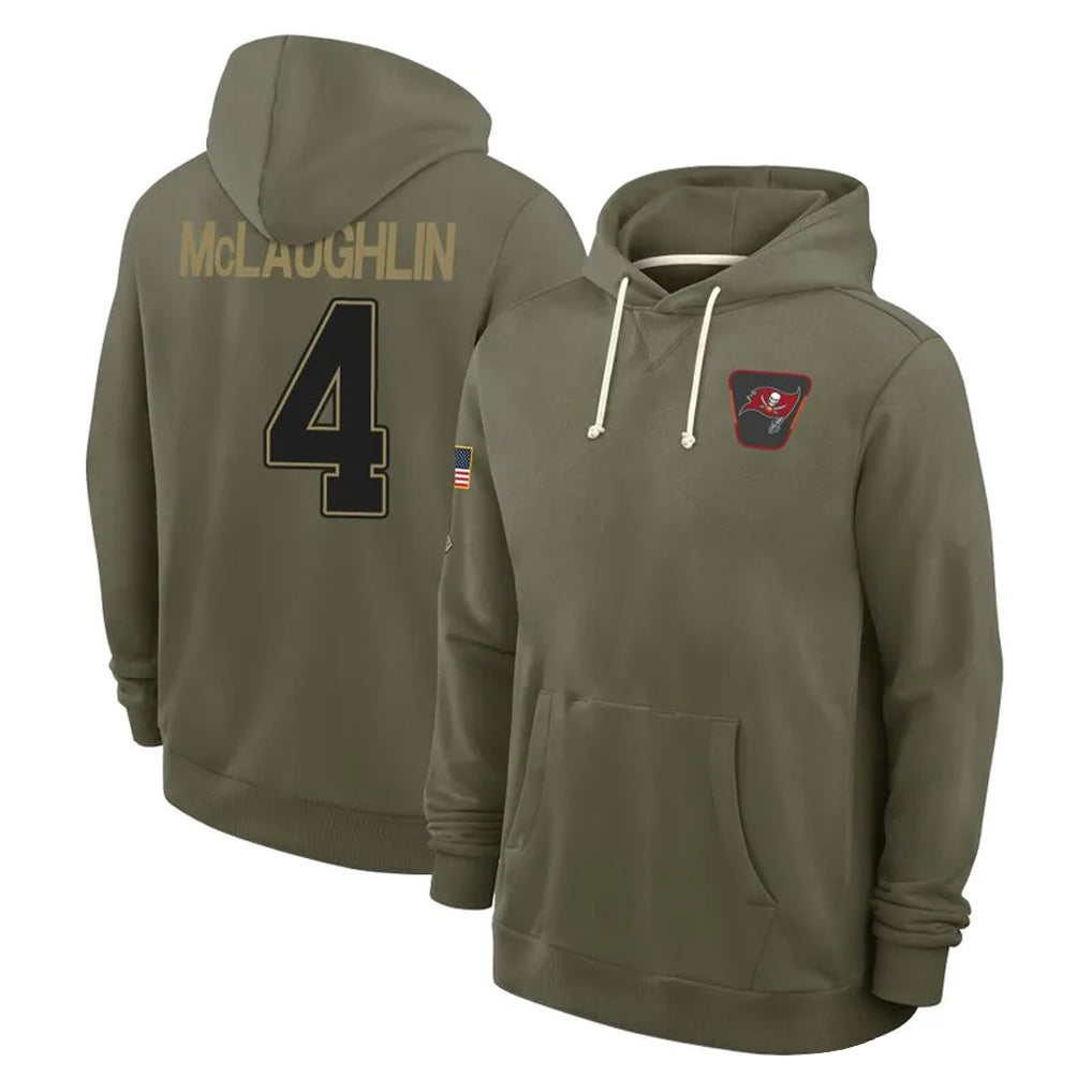 harde TB.Buccaneers #4 Chase McLaughlin Player Olive Salute to Service Pullover Hoodies Limited Stitched Jerseys
