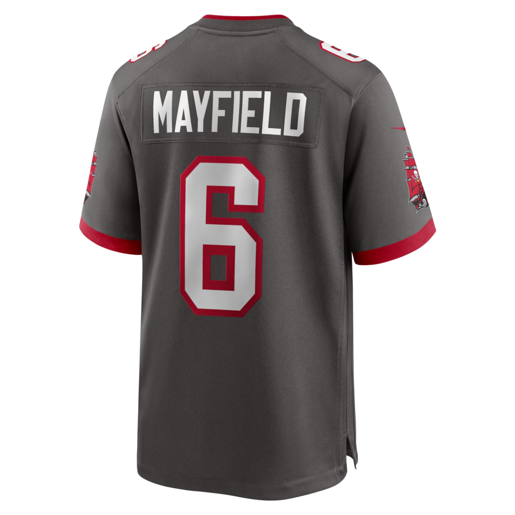 harde TB.Buccaneers #6 Baker Mayfield Pewter Alternate Game Player Stitched Jerseys