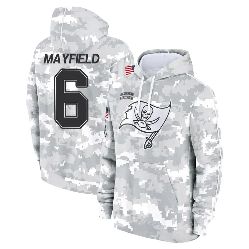 harde TB.Buccaneers #6 Baker Mayfield Player Salute to Service Hoodies & T-Shirts Stitched Jerseys