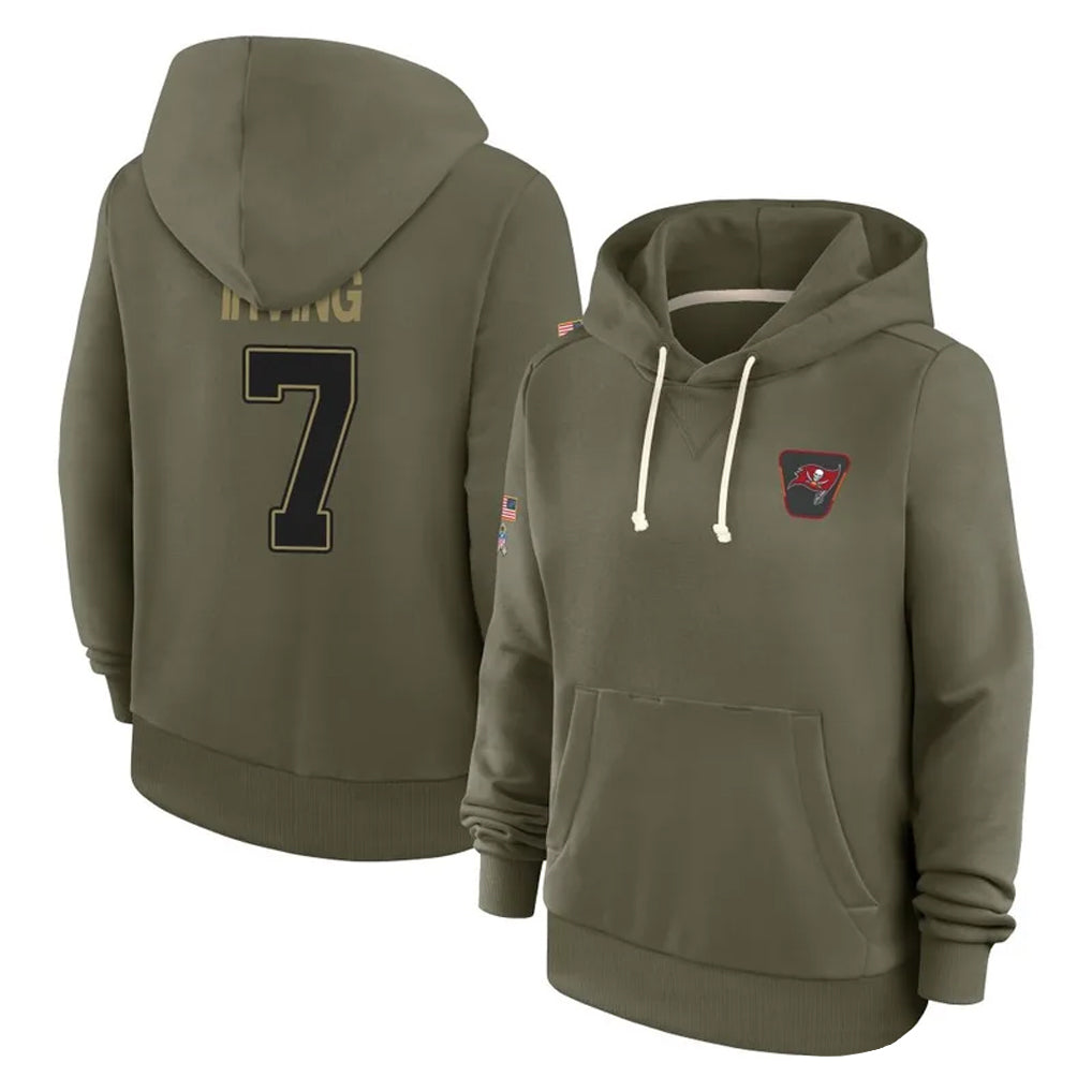 harde TB.Buccaneers #7 Bucky Irving Player Olive Salute To Service Hoodies Stitched Jerseys