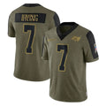 harde TB.Buccaneers #7 Bucky Irving Player Olive Salute To Service Limited Game Stitched Jerseys