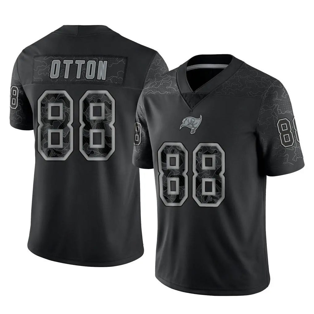harde TB.Buccaneers #88 Cade Otton Player Black Reflective Limited Home Game Stitched Jerseys
