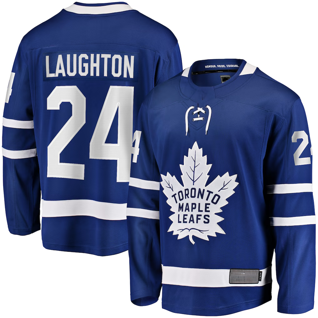 harde T.Maple Leafs #24 Scott Laughton Blue Home Breakaway Jerseys