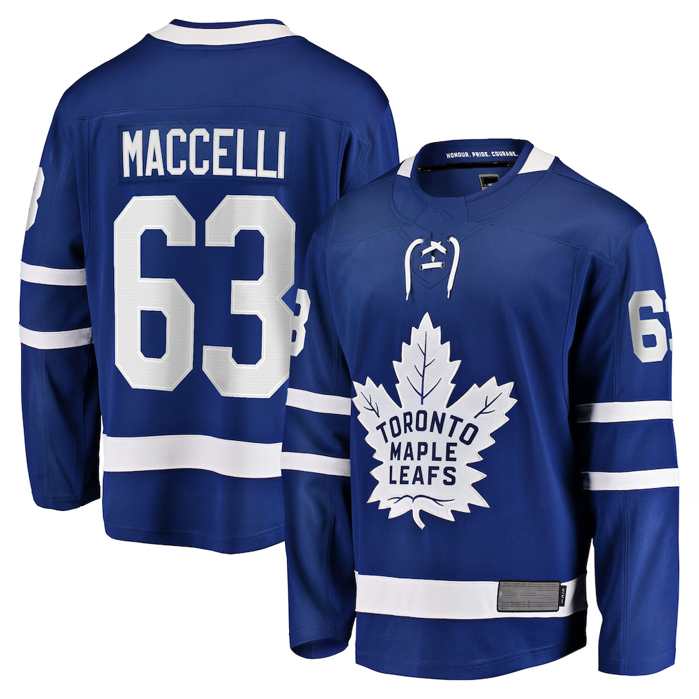 harde T.Maple Leafs #63 Matias Maccelli Blue Home Breakaway Jerseys