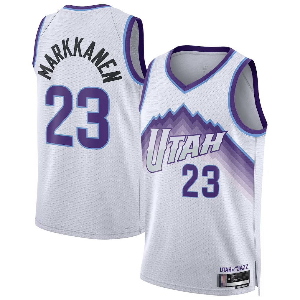 harde U.Jazz #23 Lauri Markkanen White Swingman Jerseys - Association Edition