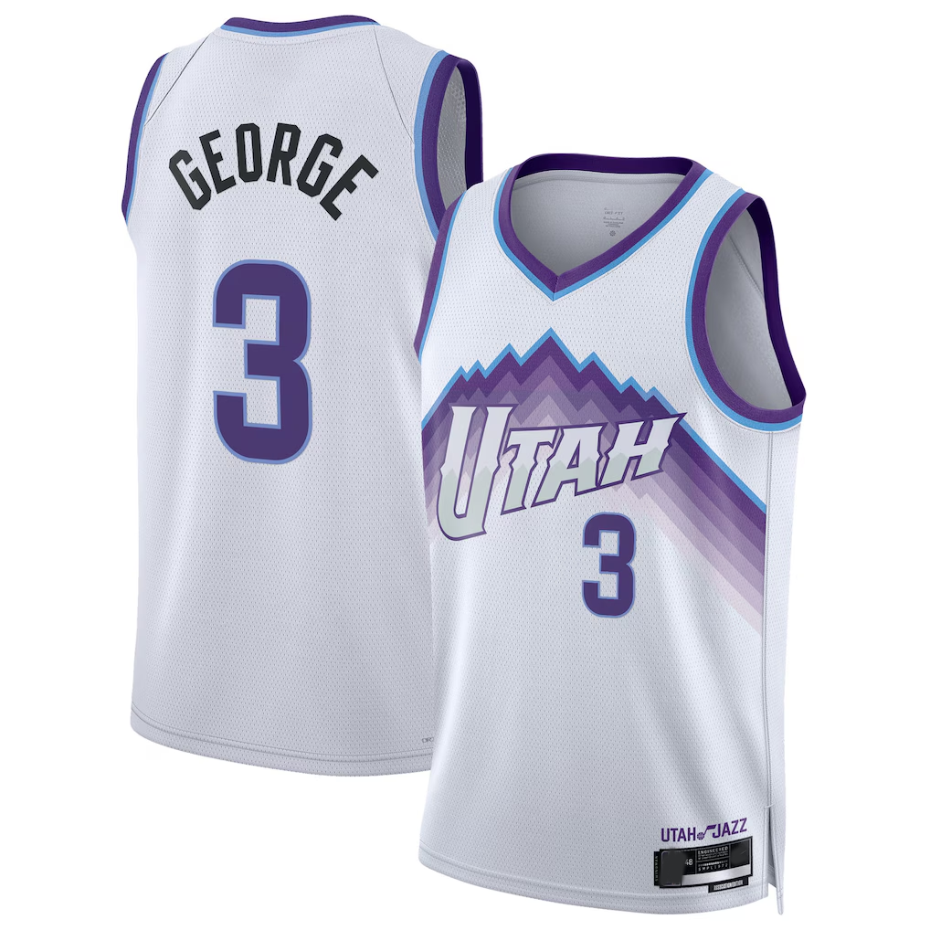 harde U.Jazz #3 Keyonte George White Swingman Jerseys - Association Edition