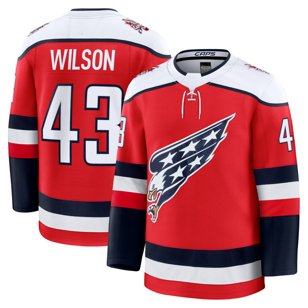 harde W.Capitals #43 Tom Wilson Red Alternate Premium Player Jerseys