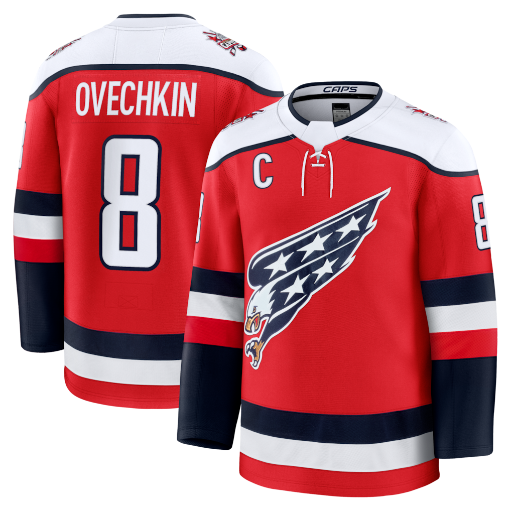 harde W.Capitals #8 Alexander Ovechkin Red Alternate Premium Player Jerseys