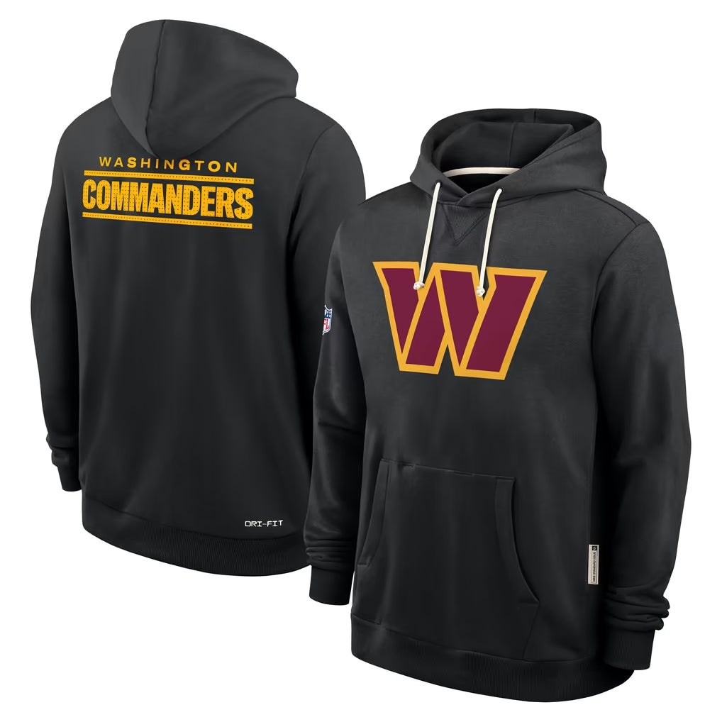 harde W.Commanders Gray LOGO Performance Pullover Hoodies Game Blank Player Stitched Jerseys