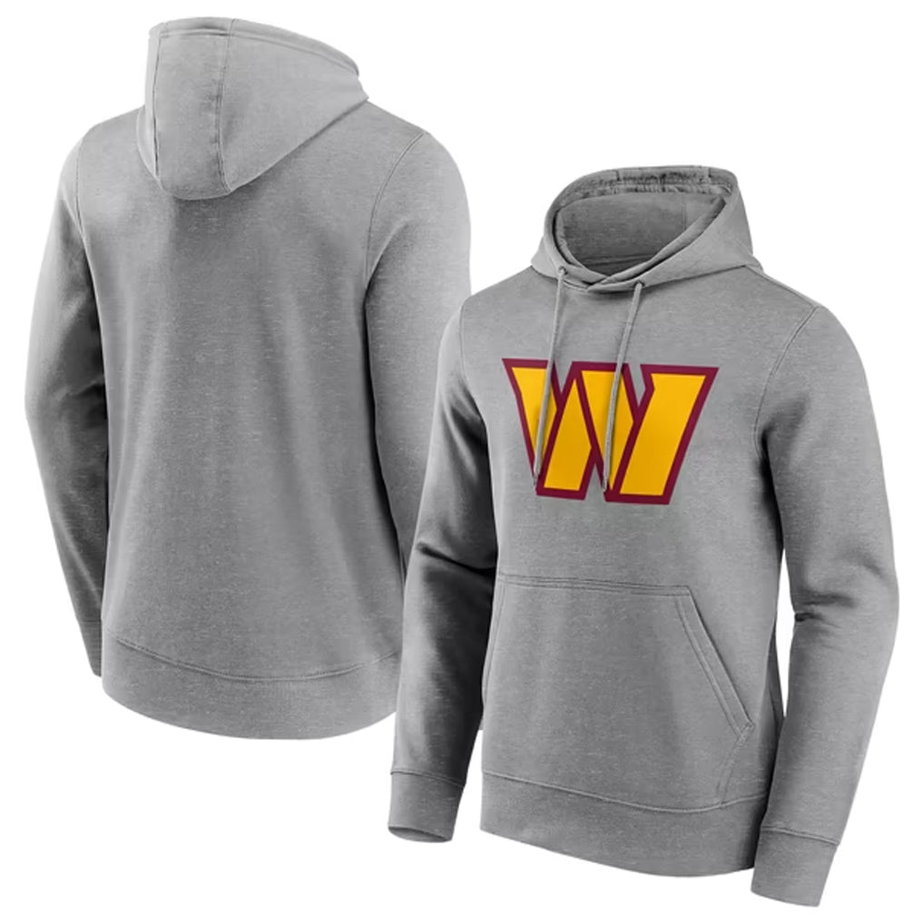 harde W.Commanders Gray LOGO Pullover Hoodies Game Blank Player Stitched Jerseys