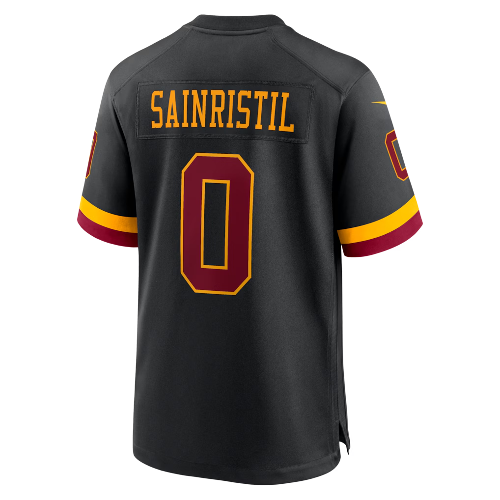 harde W.Commanders #0 Mike Sainristil Black Hail Raiser Alternate Game Stitched Jersey