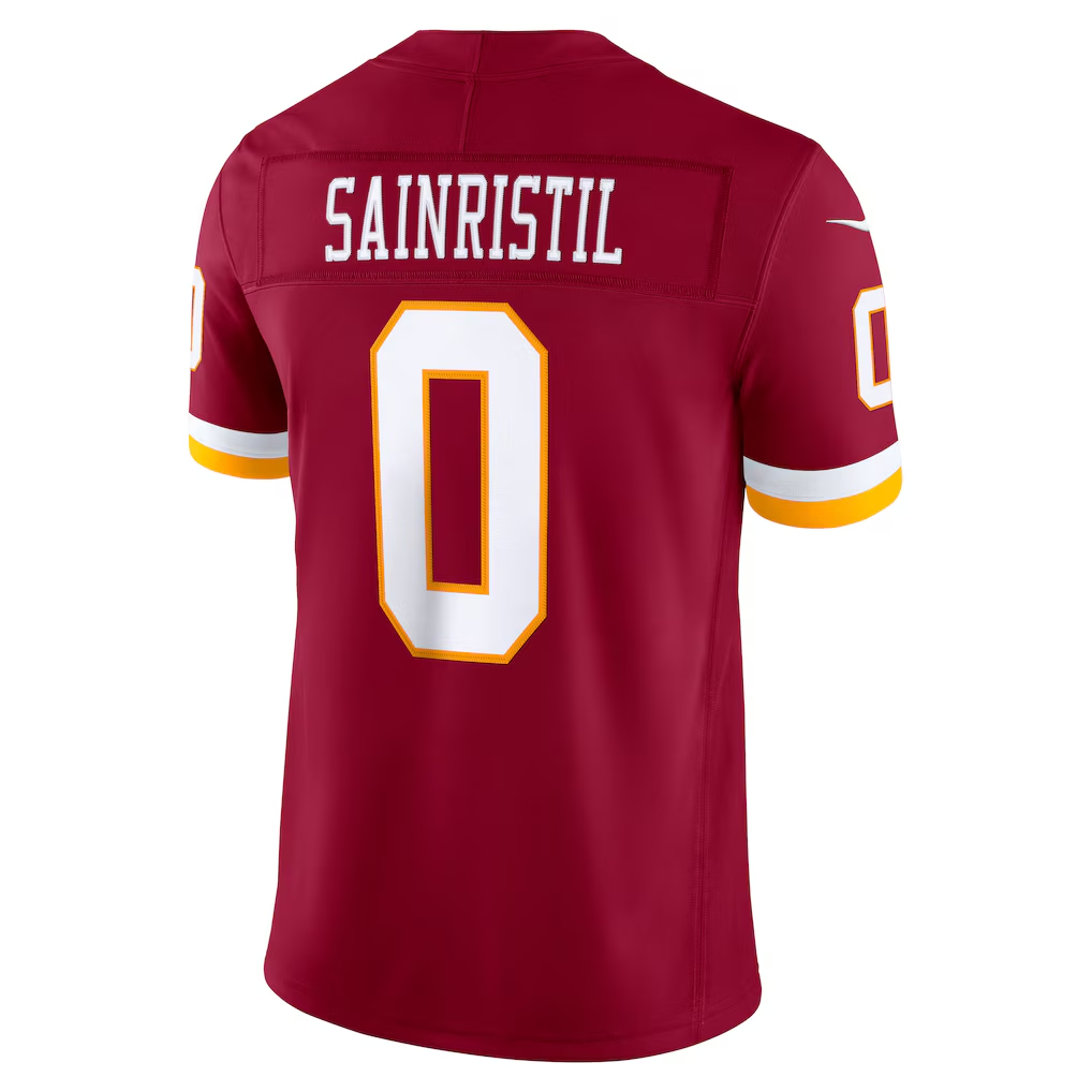 harde W.Commanders #0 Mike Sainristil Burgundy Team Vapor F.U.S.E. Stitched Limited Jerseys