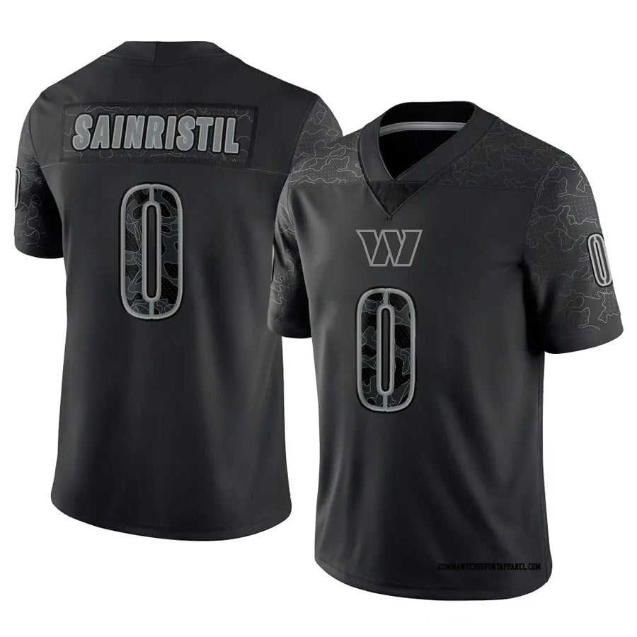 harde W.Commanders #0 Mike Sainristil Player Black RFLCTV Limited Stitched Jerseys