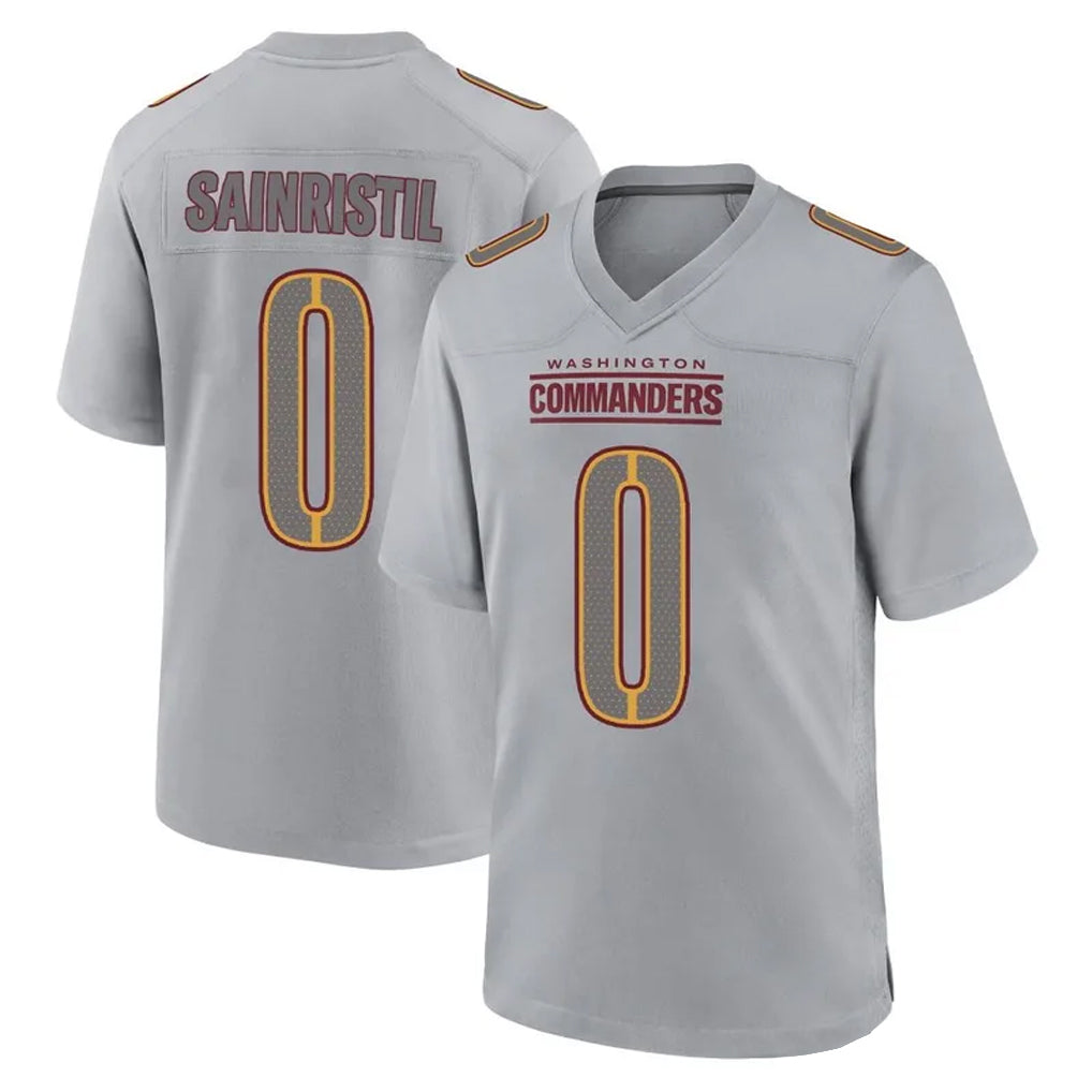 harde W.Commanders #0 Mike Sainristil Player Gray Atmosphere Fashion Home Game Stitched Jerseys