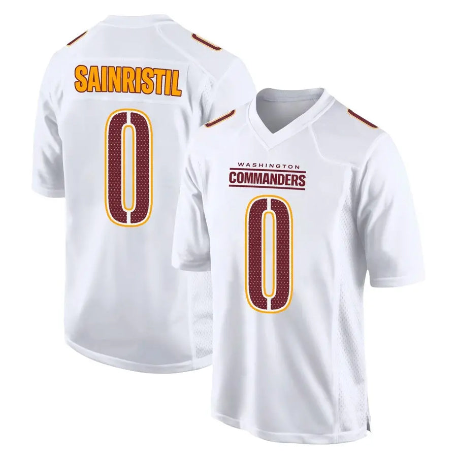 harde W.Commanders #0 Mike Sainristil Player Tundra White Fashion Stitched Jerseys
