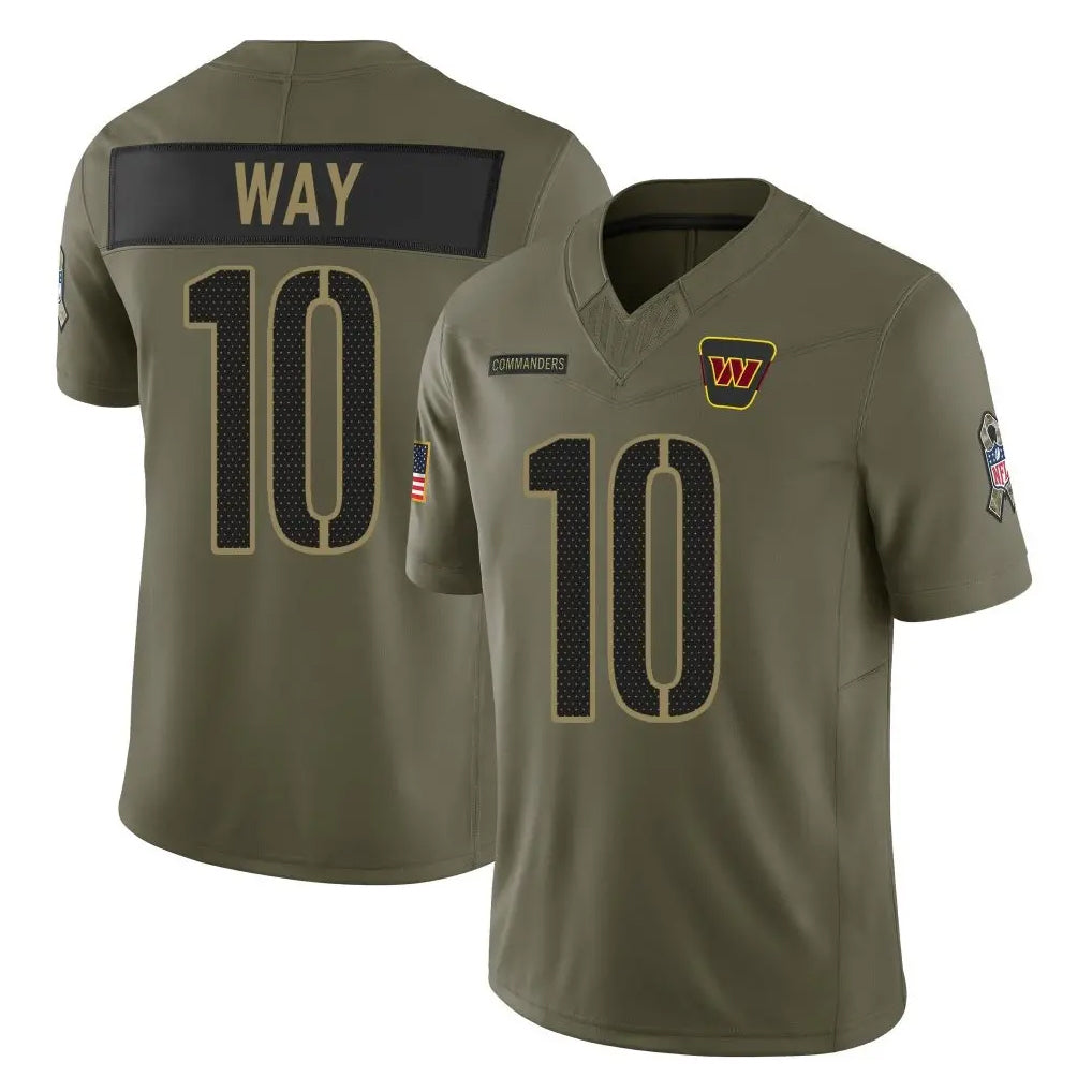 harde W.Commanders #10 Tress Way Player Olive 2025 Salute To Service Limited Home Game Stitched Jerseys
