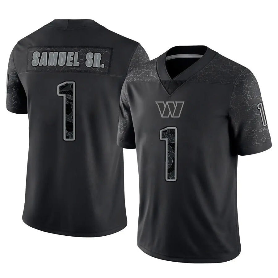 harde W.Commanders #1 Deebo Samuel Sr Player Black RFLCTV Limited Football Jerseys
