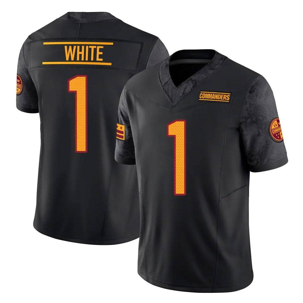 harde W.Commanders #1 Rachaad White Player Black Limited Vapor F.U.S.E. Home Game Stitched Jerseys