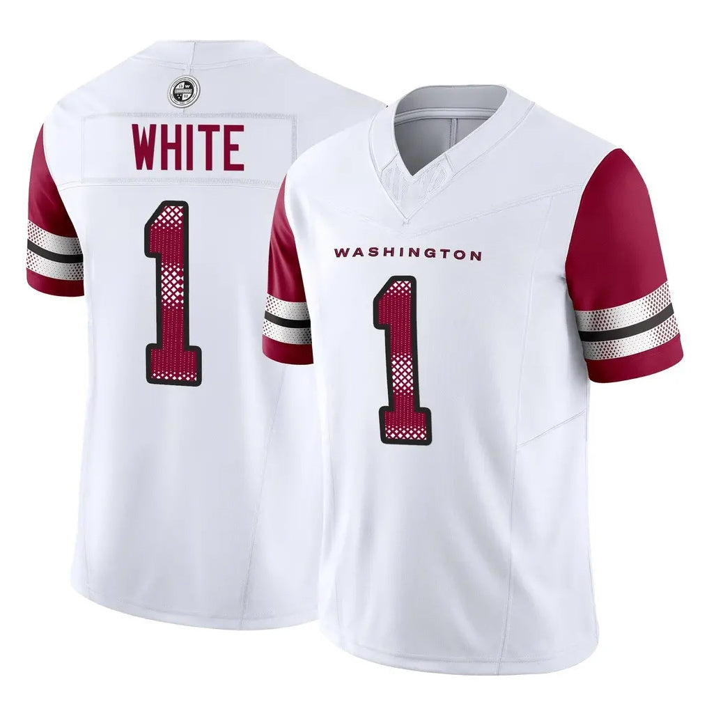 harde W.Commanders #1 Rachaad White Player White Vapor F.U.S.E. Limited Home Game Stitched Jerseys