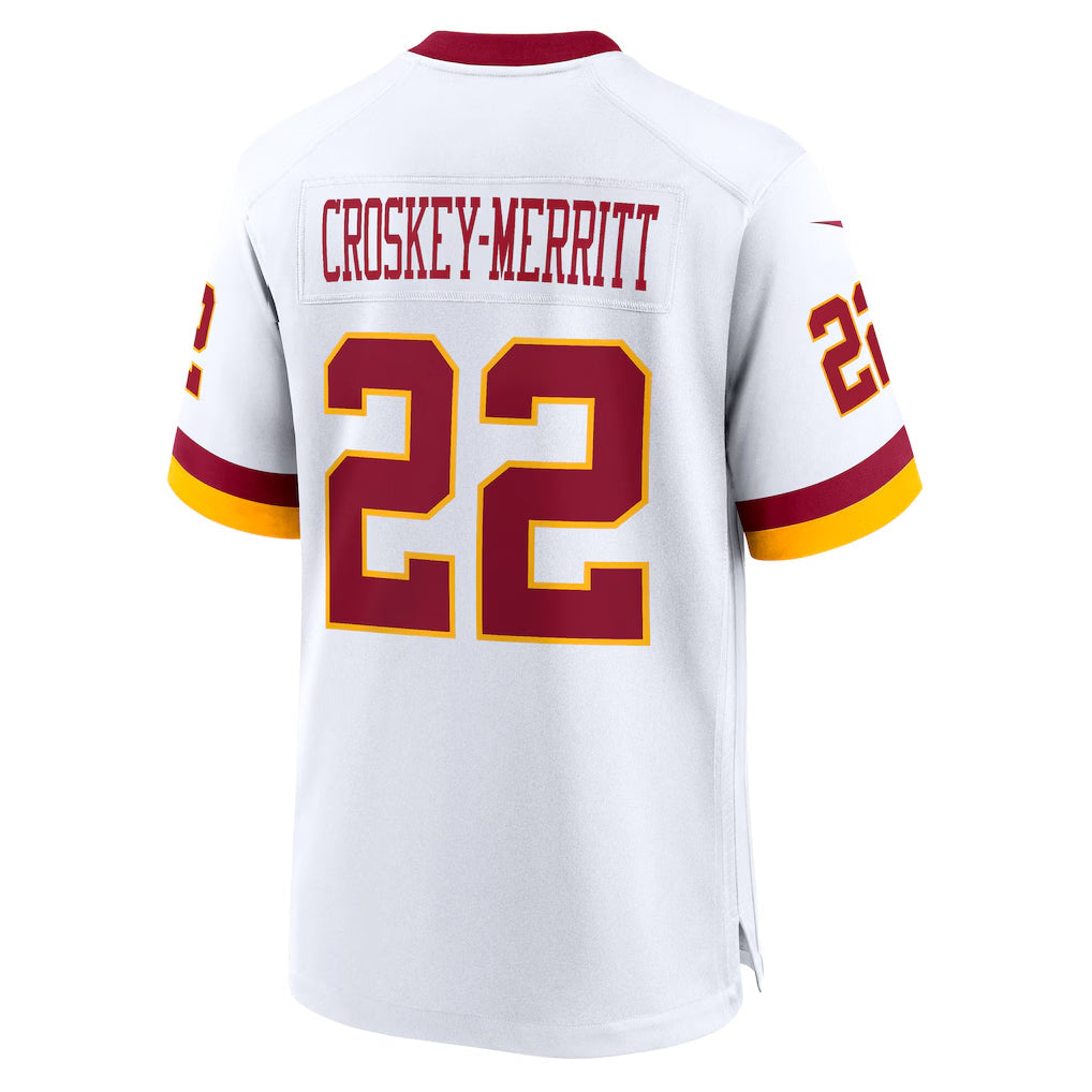 harde W.Commanders #22 Jacory Croskey-Merritt Player White Home Game Stitched Jerseys