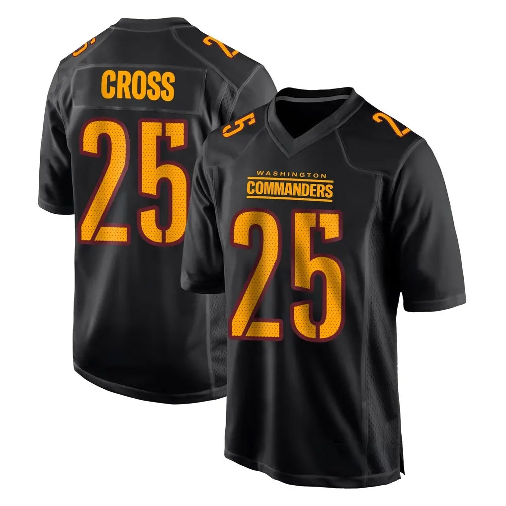 harde W.Commanders #25 Nick Cross Player Black Carbon Fashion Home Game Stitched Jerseys