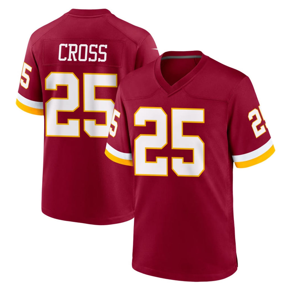 harde W.Commanders #25 Nick Cross Player Burgundy Game Home Stitched Jerseys
