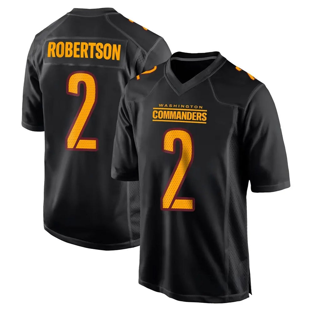 harde W.Commanders #2 Amik Robertson Player Black Carbon Fashion Home Game Stitched Jerseys