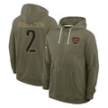 harde W.Commanders #2 Amik Robertson Player Olive Salute to Service Pullover Hoodies Limited Home Stitched Jerseys