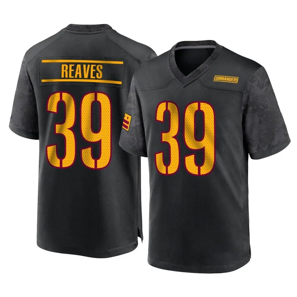 harde W.Commanders #39 Jeremy Reaves Player Black Home Game Stitched Jerseys