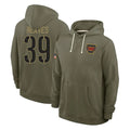 harde W.Commanders #39 Jeremy Reaves Player Olive Salute to Service Pullover Hoodies Limited Home Stitched Jerseys
