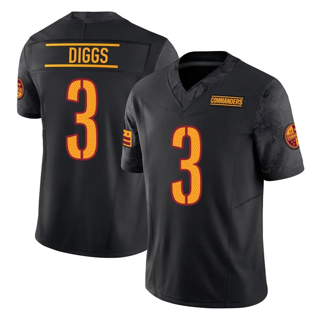 harde W.Commanders #3 Stefon Diggs Player Black Limited Vapor F.U.S.E. Home Game Stitched Jerseys