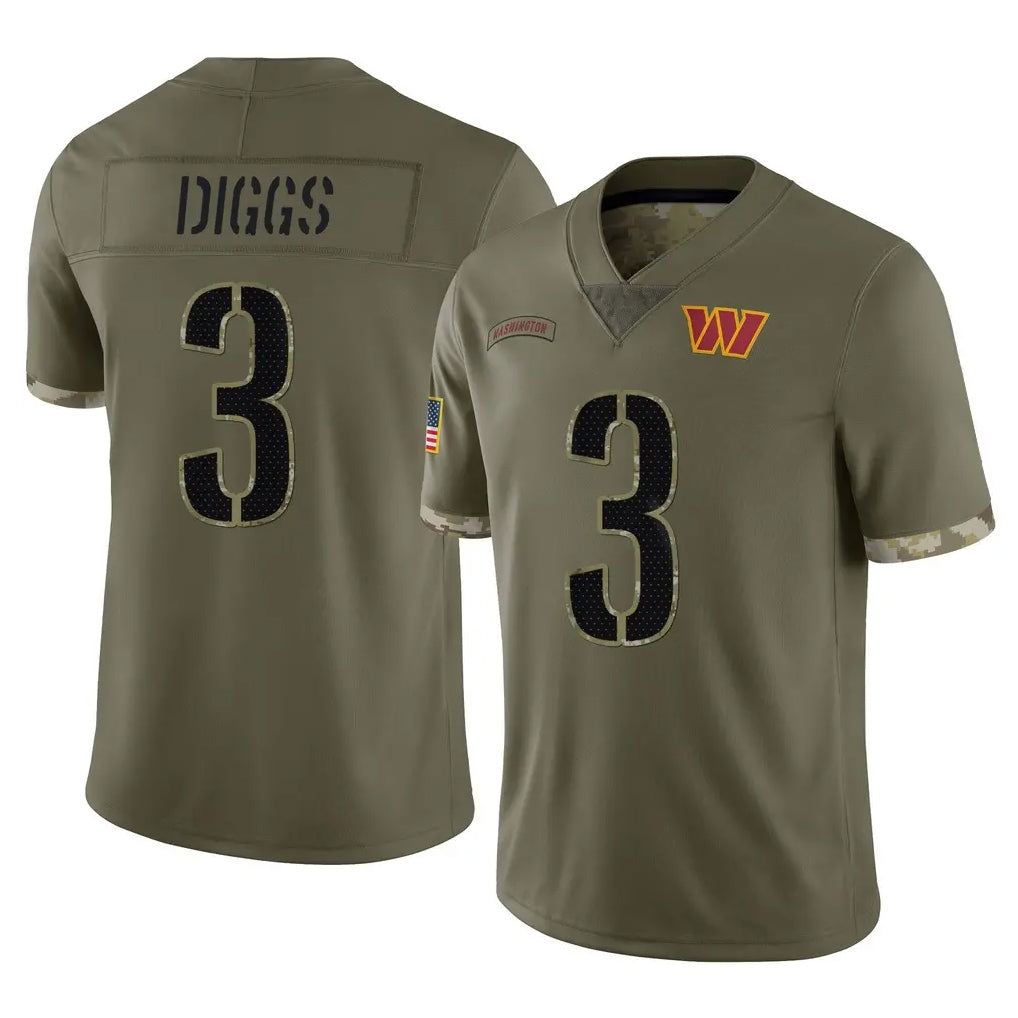 harde W.Commanders #3 Stefon Diggs Player Olive Salute To Service Limited Home Game Stitched Jerseys
