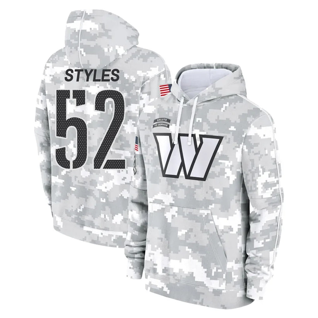 harde W.Commanders #52 Sonny Styles Player Arctic Camo Limited Salute to Service Pullover Hoodies Game Stitched Jerseys