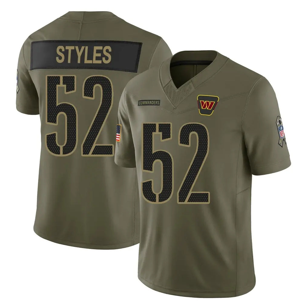 harde W.Commanders #52 Sonny Styles Player Olive 2025 Salute To Service Limited Home Game Stitched Jerseys